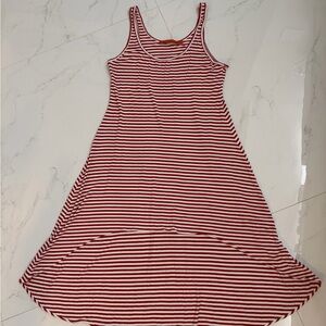 Feel The Piece Striped Asymmetrical summer tank Dress in Red and White M/L